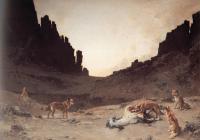 Guillaumet, Gustave - Dogs of the Douar Devouring a Dead Horse